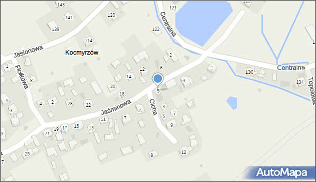 Kocmyrzów, Jaśminowa, 5, mapa Kocmyrzów