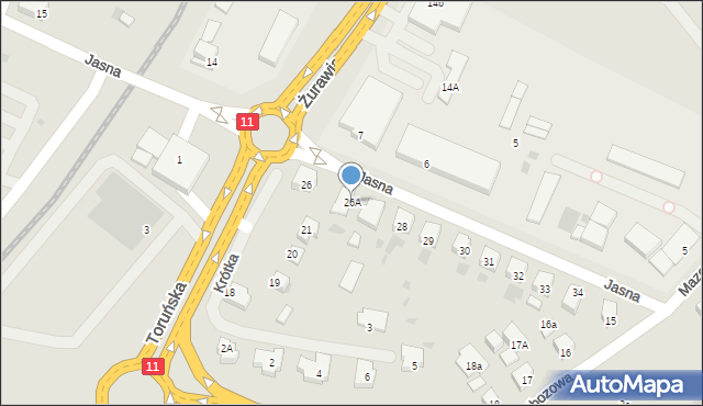 Kołobrzeg, Jasna, 26A, mapa Kołobrzegu