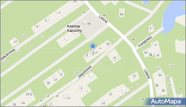 Kolonia Karczmy, Jagodowa, 6, mapa Kolonia Karczmy