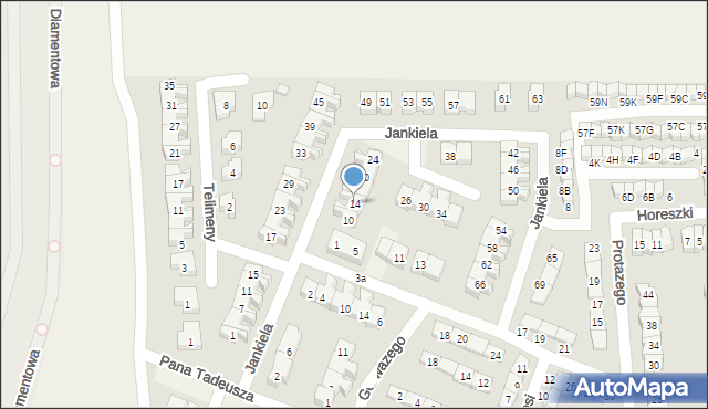 Komorniki, Jankiela, 14, mapa Komorniki