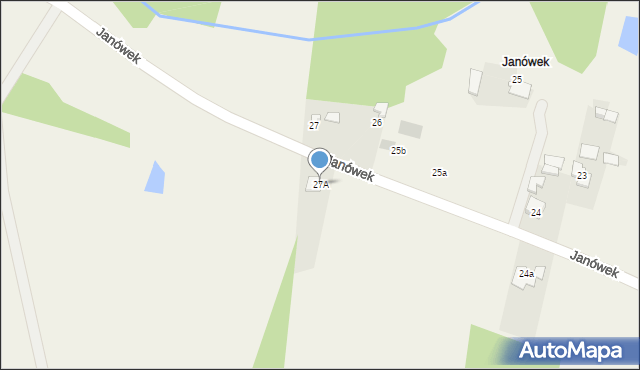 Komory Dąbrowne, Janówek, 27a, mapa Komory Dąbrowne