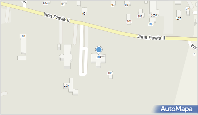 Konin, Jana Pawła II, 104, mapa Konina