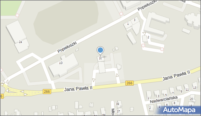 Konin, Jana Pawła II, 1c, mapa Konina