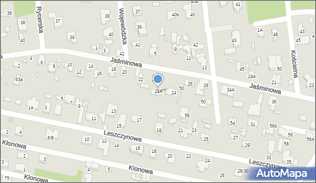 Konstancin-Jeziorna, Jaśminowa, 24A, mapa Konstancin-Jeziorna