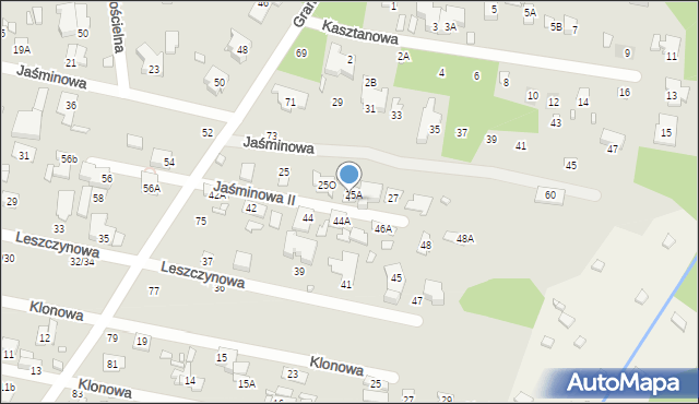 Konstancin-Jeziorna, Jaśminowa, 25c, mapa Konstancin-Jeziorna