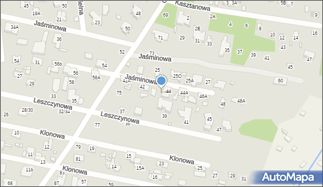 Konstancin-Jeziorna, Jaśminowa, 44b, mapa Konstancin-Jeziorna