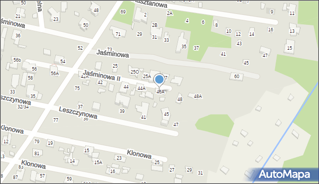 Konstancin-Jeziorna, Jaśminowa, 46A, mapa Konstancin-Jeziorna