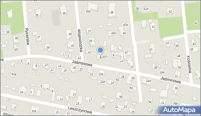 Konstancin-Jeziorna, Jaśminowa, 5, mapa Konstancin-Jeziorna