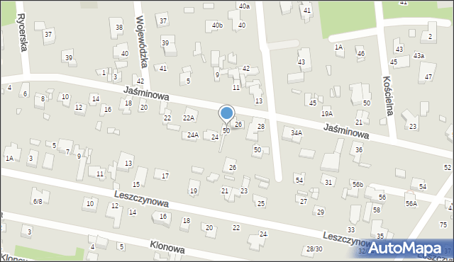 Konstancin-Jeziorna, Jaśminowa, 50, mapa Konstancin-Jeziorna