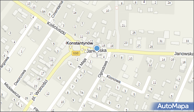 Konstantynów, Janowska, 2, mapa Konstantynów