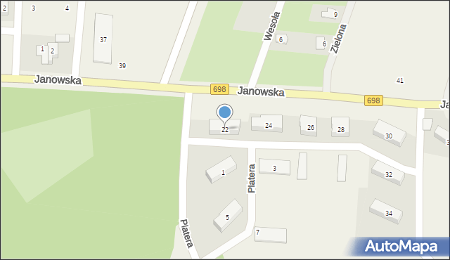 Konstantynów, Janowska, 22, mapa Konstantynów