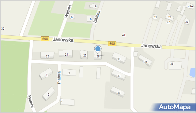 Konstantynów, Janowska, 28, mapa Konstantynów