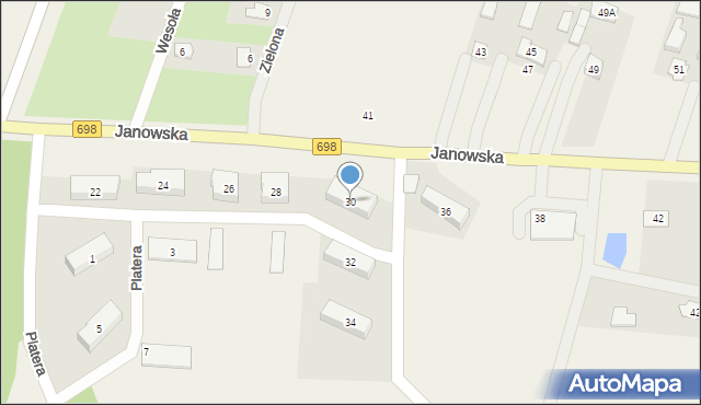 Konstantynów, Janowska, 30, mapa Konstantynów