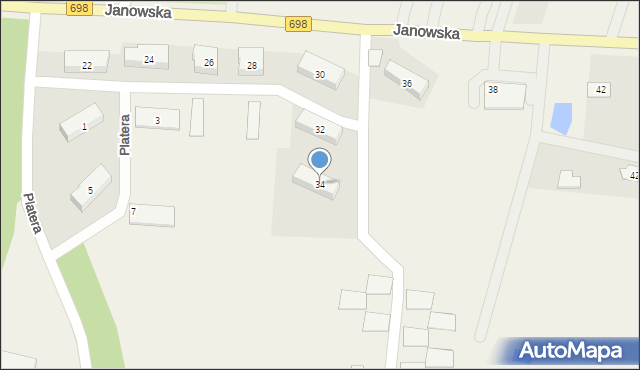 Konstantynów, Janowska, 34, mapa Konstantynów