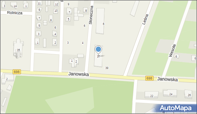 Konstantynów, Janowska, 37, mapa Konstantynów