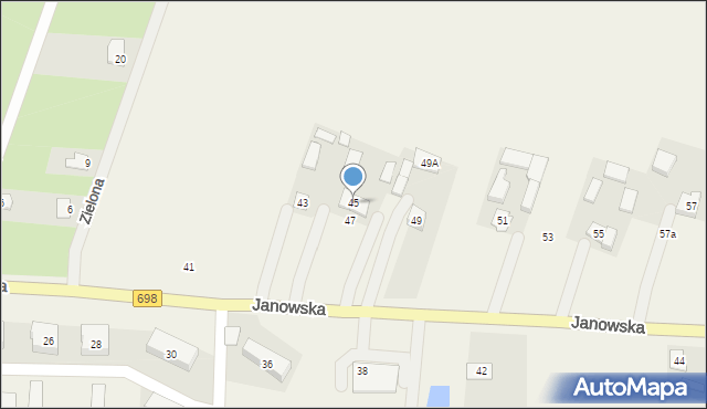 Konstantynów, Janowska, 45, mapa Konstantynów