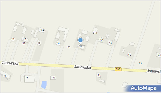 Konstantynów, Janowska, 55, mapa Konstantynów