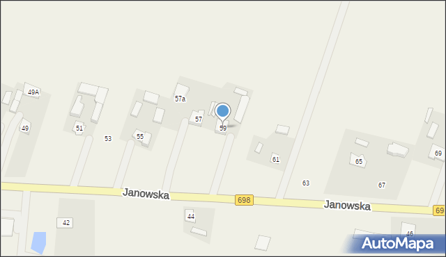 Konstantynów, Janowska, 59, mapa Konstantynów