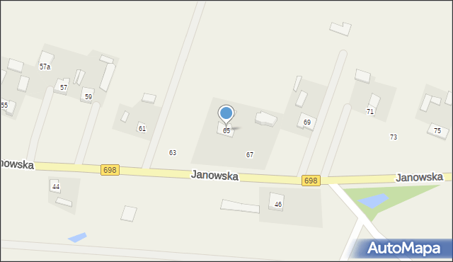 Konstantynów, Janowska, 65, mapa Konstantynów