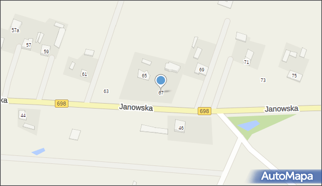 Konstantynów, Janowska, 67, mapa Konstantynów