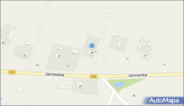 Konstantynów, Janowska, 69, mapa Konstantynów