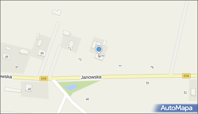 Konstantynów, Janowska, 75, mapa Konstantynów