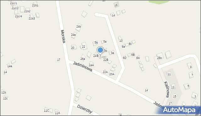 Kopalino, Jaśminowa, 24C, mapa Kopalino