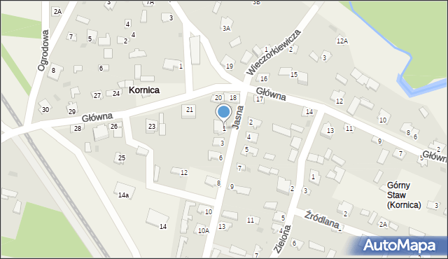 Kornica, Jasna, 1, mapa Kornica
