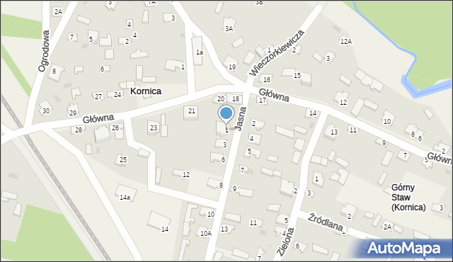 Kornica, Jasna, 1, mapa Kornica