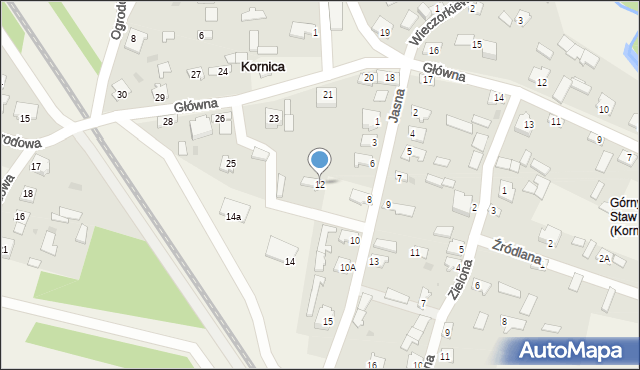 Kornica, Jasna, 12, mapa Kornica