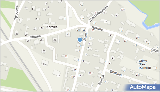Kornica, Jasna, 3, mapa Kornica