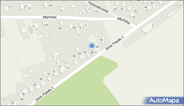 Kościelec, Jana Pawła II, 62, mapa Kościelec
