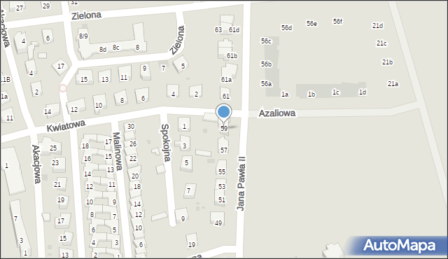 Kostrzyn nad Odrą, Jana Pawła II, 59, mapa Kostrzyn nad Odrą