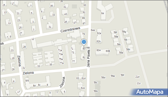 Kostrzyn nad Odrą, Jana Pawła II, 83, mapa Kostrzyn nad Odrą