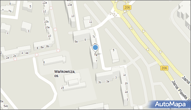 Koszalin, Jana Pawła II, 7a, mapa Koszalina