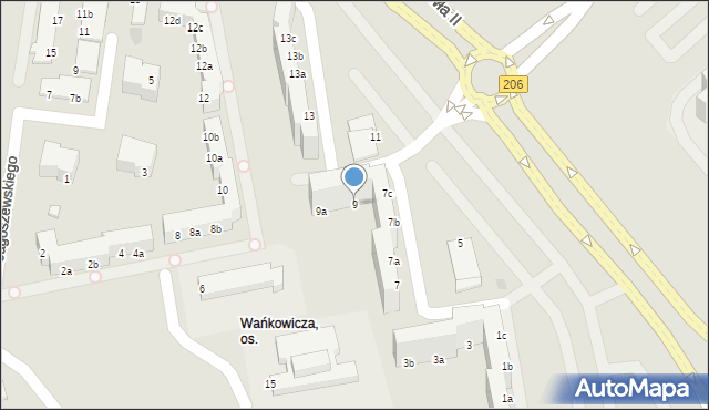 Koszalin, Jana Pawła II, 9, mapa Koszalina