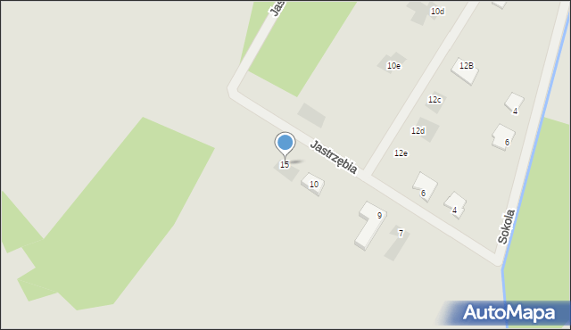 Koszalin, Jastrzębia, 15, mapa Koszalina