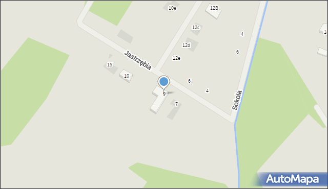 Koszalin, Jastrzębia, 9, mapa Koszalina