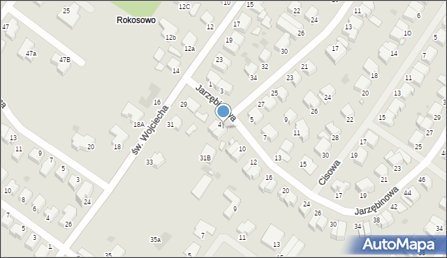 Koszalin, Jarzębinowa, 6, mapa Koszalina