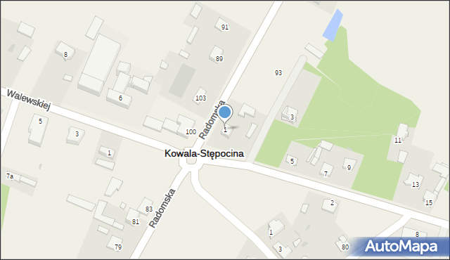 Kowala-Stępocina, Jana Pawła II, 1, mapa Kowala-Stępocina
