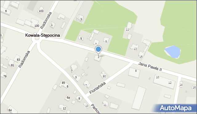 Kowala-Stępocina, Jana Pawła II, 2, mapa Kowala-Stępocina
