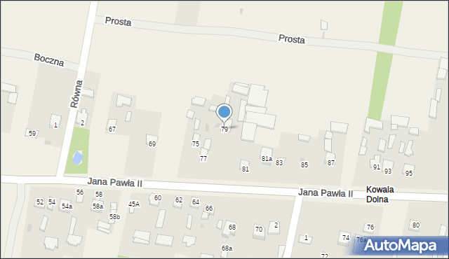 Kowala-Stępocina, Jana Pawła II, 79, mapa Kowala-Stępocina