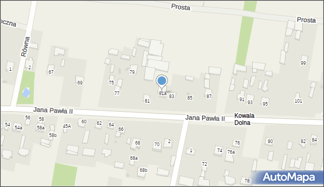 Kowala-Stępocina, Jana Pawła II, 81a, mapa Kowala-Stępocina