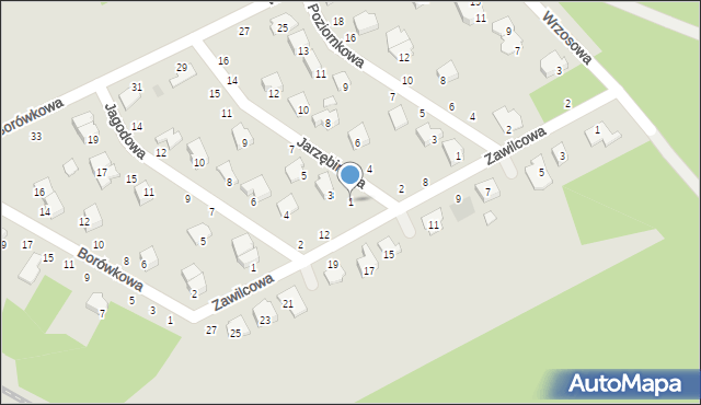 Kozienice, Jarzębinowa, 1, mapa Kozienice