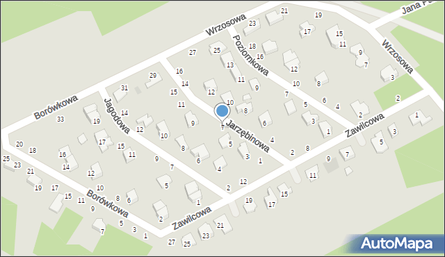 Kozienice, Jarzębinowa, 7, mapa Kozienice