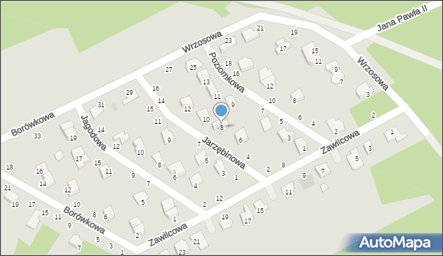 Kozienice, Jarzębinowa, 8, mapa Kozienice