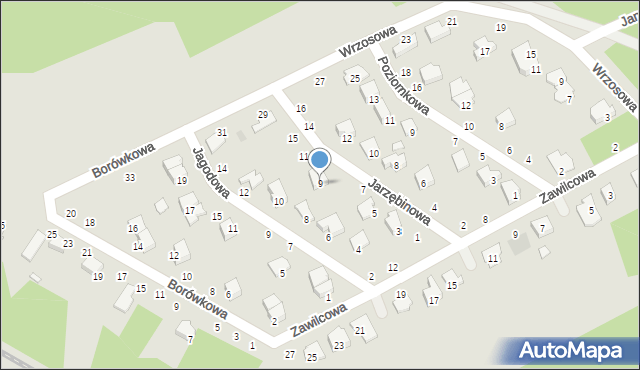 Kozienice, Jarzębinowa, 9, mapa Kozienice