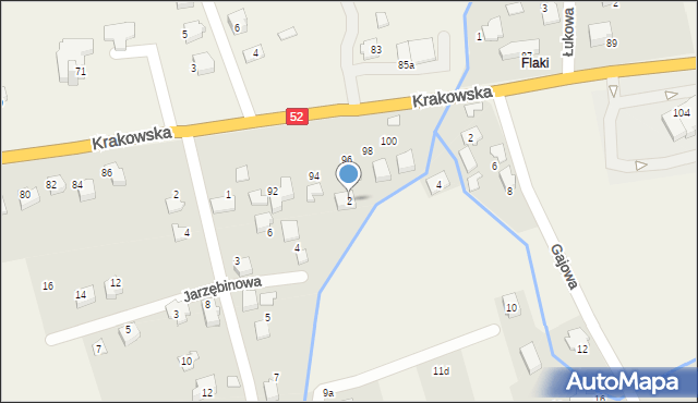 Kozy, Jarzębinowa, 2, mapa Kozy