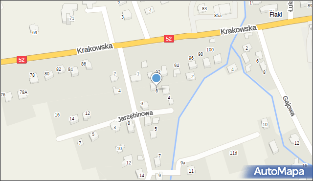 Kozy, Jarzębinowa, 6, mapa Kozy