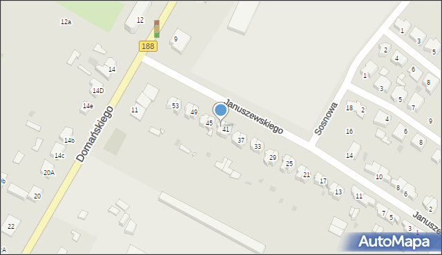 Krajenka, Januszewskiego Antoniego, ks., 43, mapa Krajenka